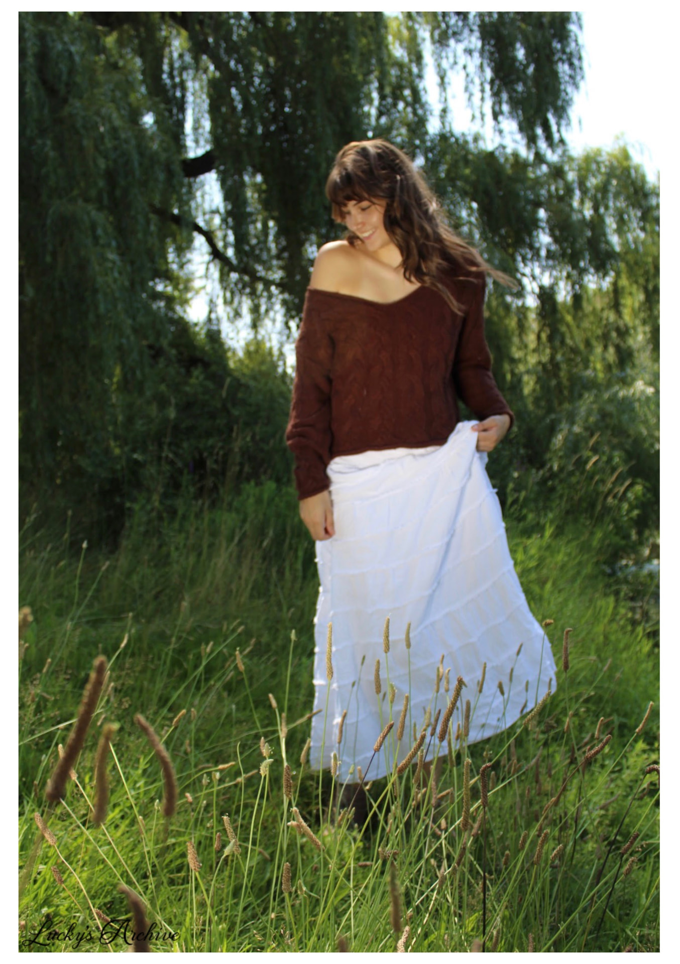 Walking through a summer meadow